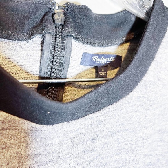 Madewell Salt and Pepper Short Sleeve Dress Black Trim SZ 6 - Picture 3 of 6